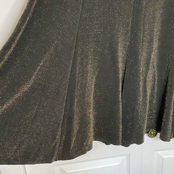 Chico's Travelers Hot Fudge Metallic Glam Jordie Holiday Party Skirt- Sz 3 (XL) - Picture 5 of 15